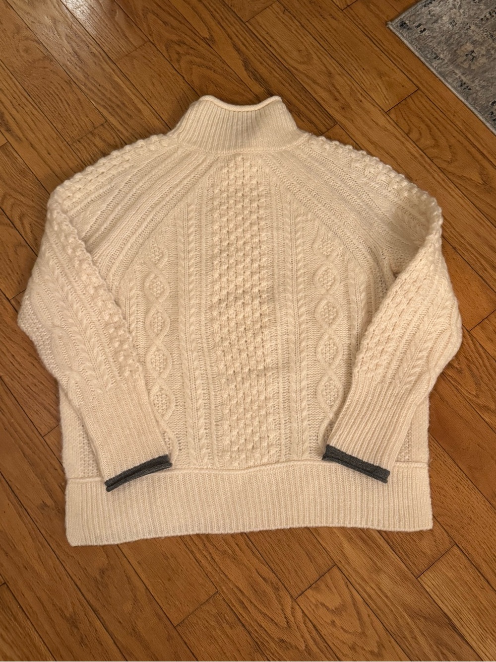 Alex Mill Womens Camil Cable Knit Mockneck Rollneck Sweater Sz M Fisherman Cozy